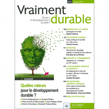 Quelles valeurs pour le développement durable ? Vraiment durable n°4